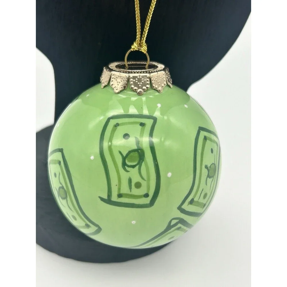 “Dashing Through the Dough” Money Glass Christmas Ornament From OUR NAME IS MUD